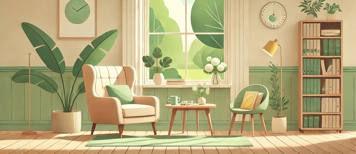 Consultório de terapia acolhedor